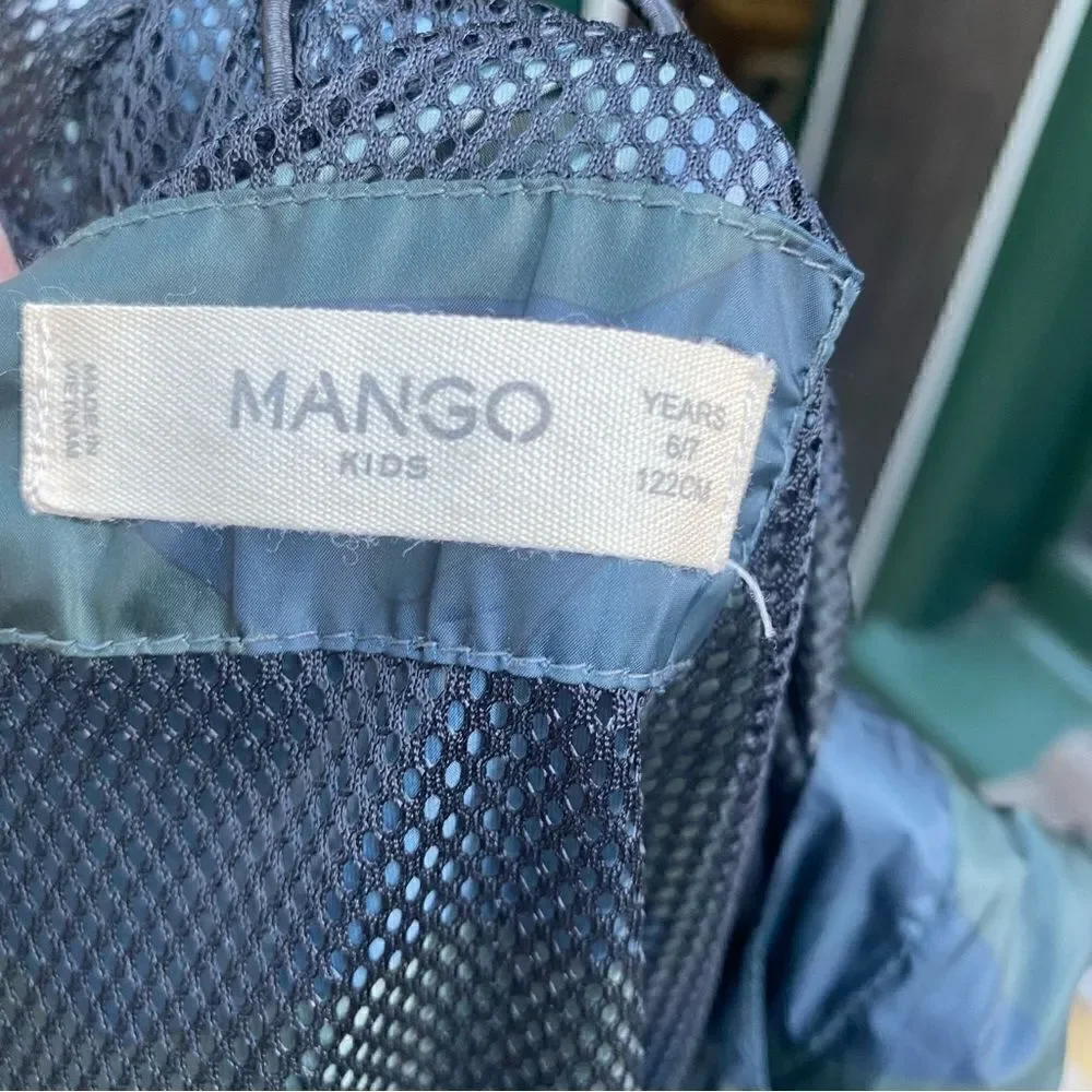 Mango kids wind breaker camouflage print jacket size 6/7 years
